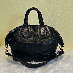 💯 Authentic GIVENCHY Nightingale Black 2way Leather Handbag🍀